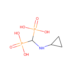 O=P(O)(O)C(NC1CC1)P(=O)(O)O ZINC000005839886