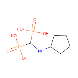 O=P(O)(O)C(NC1CCCC1)P(=O)(O)O ZINC000005840056