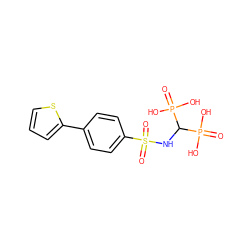 O=P(O)(O)C(NS(=O)(=O)c1ccc(-c2cccs2)cc1)P(=O)(O)O ZINC000169351263