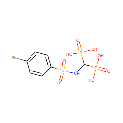 O=P(O)(O)C(NS(=O)(=O)c1ccc(Br)cc1)P(=O)(O)O ZINC000169351251