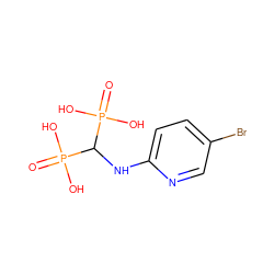 O=P(O)(O)C(Nc1ccc(Br)cn1)P(=O)(O)O ZINC000006536581