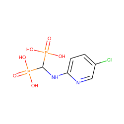 O=P(O)(O)C(Nc1ccc(Cl)cn1)P(=O)(O)O ZINC000006536597