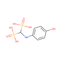 O=P(O)(O)C(Nc1ccc(O)cc1)P(=O)(O)O ZINC000096286208