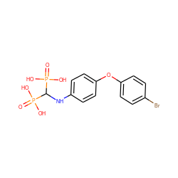 O=P(O)(O)C(Nc1ccc(Oc2ccc(Br)cc2)cc1)P(=O)(O)O ZINC000096286201