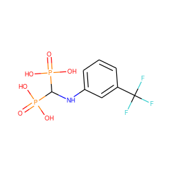 O=P(O)(O)C(Nc1cccc(C(F)(F)F)c1)P(=O)(O)O ZINC000096286207