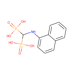 O=P(O)(O)C(Nc1cccc2ccccc12)P(=O)(O)O ZINC000096286200