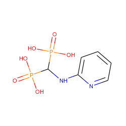 O=P(O)(O)C(Nc1ccccn1)P(=O)(O)O ZINC000013529699