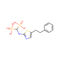 O=P(O)(O)C(Nc1ncc(CCc2ccccc2)s1)P(=O)(O)O ZINC000026745621