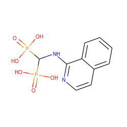 O=P(O)(O)C(Nc1nccc2ccccc12)P(=O)(O)O ZINC000024666638