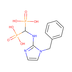 O=P(O)(O)C(Nc1nccn1Cc1ccccc1)P(=O)(O)O ZINC000026737755