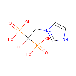 O=P(O)(O)C(O)(C[n+]1cc[nH]c1)P(=O)(O)O ZINC000013529694