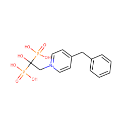 O=P(O)(O)C(O)(C[n+]1ccc(Cc2ccccc2)cc1)P(=O)(O)O ZINC000013643055