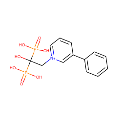 O=P(O)(O)C(O)(C[n+]1cccc(-c2ccccc2)c1)P(=O)(O)O ZINC000013643025