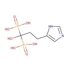 O=P(O)(O)C(O)(CCc1cnc[nH]1)P(=O)(O)O ZINC000026738878