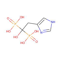 O=P(O)(O)C(O)(Cc1c[nH]cn1)P(=O)(O)O ZINC000003775244