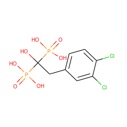 O=P(O)(O)C(O)(Cc1ccc(Cl)c(Cl)c1)P(=O)(O)O ZINC000029247060