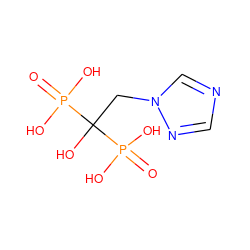 O=P(O)(O)C(O)(Cn1cncn1)P(=O)(O)O ZINC000026740680