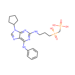 O=P(O)(O)C[P@](=O)(O)CCCNc1nc(Nc2ccccc2)c2ncn(C3CCCC3)c2n1 ZINC000013538698