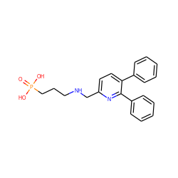 O=P(O)(O)CCCNCc1ccc(-c2ccccc2)c(-c2ccccc2)n1 ZINC000096174493