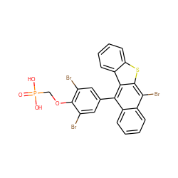 O=P(O)(O)COc1c(Br)cc(-c2c3ccccc3c(Br)c3sc4ccccc4c23)cc1Br ZINC000026945857