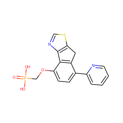 O=P(O)(O)COc1ccc(-c2ccccn2)c2c1-c1ncsc1C2 ZINC000045392572