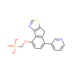 O=P(O)(O)COc1ccc(-c2cccnc2)c2c1-c1ncsc1C2 ZINC000045365597