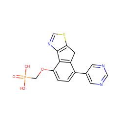 O=P(O)(O)COc1ccc(-c2cncnc2)c2c1-c1ncsc1C2 ZINC000045366070