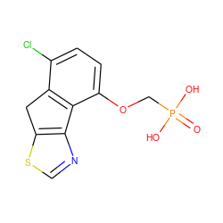 O=P(O)(O)COc1ccc(Cl)c2c1-c1ncsc1C2 ZINC000045358251