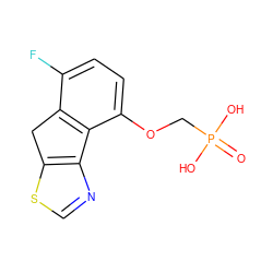 O=P(O)(O)COc1ccc(F)c2c1-c1ncsc1C2 ZINC000036520715