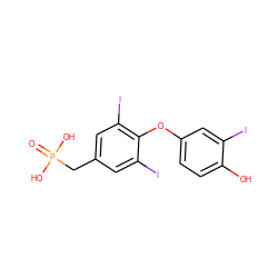 O=P(O)(O)Cc1cc(I)c(Oc2ccc(O)c(I)c2)c(I)c1 ZINC000049844805