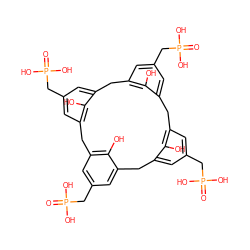 O=P(O)(O)Cc1cc2c(O)c(c1)Cc1cc(CP(=O)(O)O)cc(c1O)Cc1cc(CP(=O)(O)O)cc(c1O)Cc1cc(CP(=O)(O)O)cc(c1O)C2 ZINC000095537365