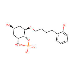 O=P(O)(O)O[C@@H]1[C@H](O)C[C@@H](O)C[C@H]1OCCCCc1ccccc1O ZINC000027527010