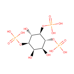 O=P(O)(O)O[C@H]1[C@H](O)[C@@H](OP(=O)(O)O)[C@H](OP(=O)(O)O)[C@@H](O)[C@H]1O ZINC000004095598