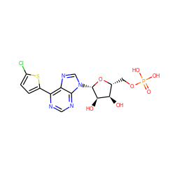 O=P(O)(O)OC[C@H]1O[C@@H](n2cnc3c(-c4ccc(Cl)s4)ncnc32)[C@H](O)[C@@H]1O ZINC000299823178