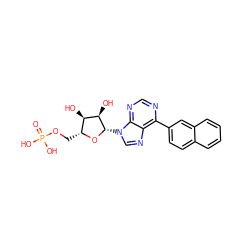 O=P(O)(O)OC[C@H]1O[C@@H](n2cnc3c(-c4ccc5ccccc5c4)ncnc32)[C@H](O)[C@@H]1O ZINC000098209210