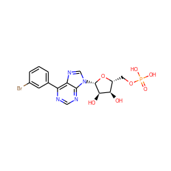 O=P(O)(O)OC[C@H]1O[C@@H](n2cnc3c(-c4cccc(Br)c4)ncnc32)[C@H](O)[C@@H]1O ZINC000299827569