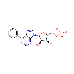 O=P(O)(O)OC[C@H]1O[C@@H](n2cnc3c(-c4ccccc4)ncnc32)[C@H](O)[C@@H]1O ZINC000299825911