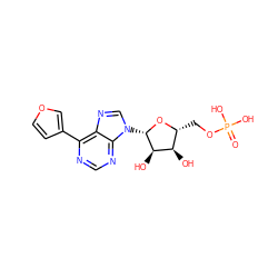 O=P(O)(O)OC[C@H]1O[C@@H](n2cnc3c(-c4ccoc4)ncnc32)[C@H](O)[C@@H]1O ZINC000299827104