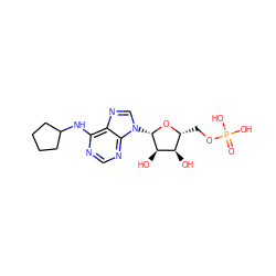 O=P(O)(O)OC[C@H]1O[C@@H](n2cnc3c(NC4CCCC4)ncnc32)[C@H](O)[C@@H]1O ZINC000072106195