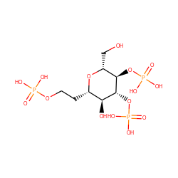 O=P(O)(O)OCC[C@@H]1O[C@H](CO)[C@@H](OP(=O)(O)O)[C@H](OP(=O)(O)O)[C@H]1O ZINC000013683849