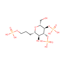 O=P(O)(O)OCCC[C@@H]1O[C@H](CO)[C@@H](OP(=O)(O)O)[C@H](OP(=O)(O)O)[C@H]1O ZINC000013683853