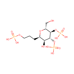 O=P(O)(O)OCCC[C@H]1O[C@H](CO)[C@@H](OP(=O)(O)O)[C@H](OP(=O)(O)O)[C@H]1O ZINC000013683841