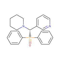 O=P(c1ccccc1)(c1ccccc1)[C@@H](c1cccnc1)N1CCCCC1 ZINC000095596214