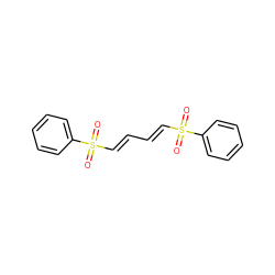 O=S(=O)(/C=C/C=C/S(=O)(=O)c1ccccc1)c1ccccc1 ZINC000001638663