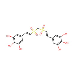 O=S(=O)(/C=C/c1cc(O)c(O)c(O)c1)CS(=O)(=O)/C=C/c1cc(O)c(O)c(O)c1 ZINC000013646553
