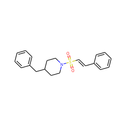 O=S(=O)(/C=C/c1ccccc1)N1CCC(Cc2ccccc2)CC1 ZINC000003358098