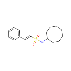 O=S(=O)(/C=C/c1ccccc1)NC1CCCCCCC1 ZINC000003333279