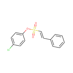 O=S(=O)(/C=C/c1ccccc1)Oc1ccc(Cl)cc1 ZINC000004662097