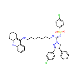 O=S(=O)(/N=C(\NCCCCCCCNc1c2c(nc3ccccc13)CCCC2)N1C[C@@H](c2ccccc2)C(c2ccc(Cl)cc2)=N1)c1ccc(Cl)cc1 ZINC000095548958