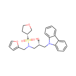 O=S(=O)([C@@H]1CCOC1)N(Cc1ccco1)C[C@H](O)Cn1c2ccccc2c2ccccc21 ZINC000148576442